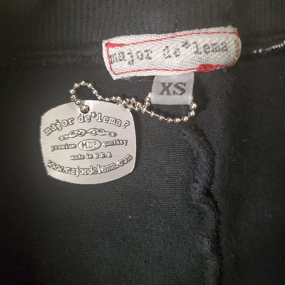 Major De Lema Vintage 90s Black Cargo Jogger Sweatpants Lounge Pants Sz XS - Picture 7 of 7